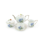 Gustave Morning Glory 15 Piece Tea Set Hand Painted 24K Gold Accents