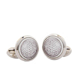 Golf Ball Round Palladium Cufflinks