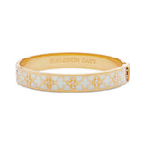 Agama Sparkle Cream & Clear Golden Hinged Bangle 1cm