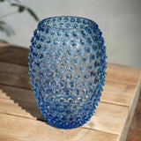 Egg Vase Light Blue Hobnail 23 Cm