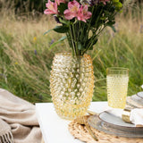Egg Vase Underlay Amber Hobnail 23 Cm