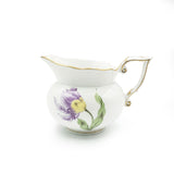 Purple Parrot Tulip Creamer Hand Painted 24K Gold Accents