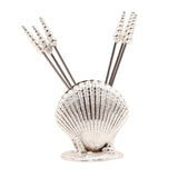 Scallop Silver Cocktail Picks