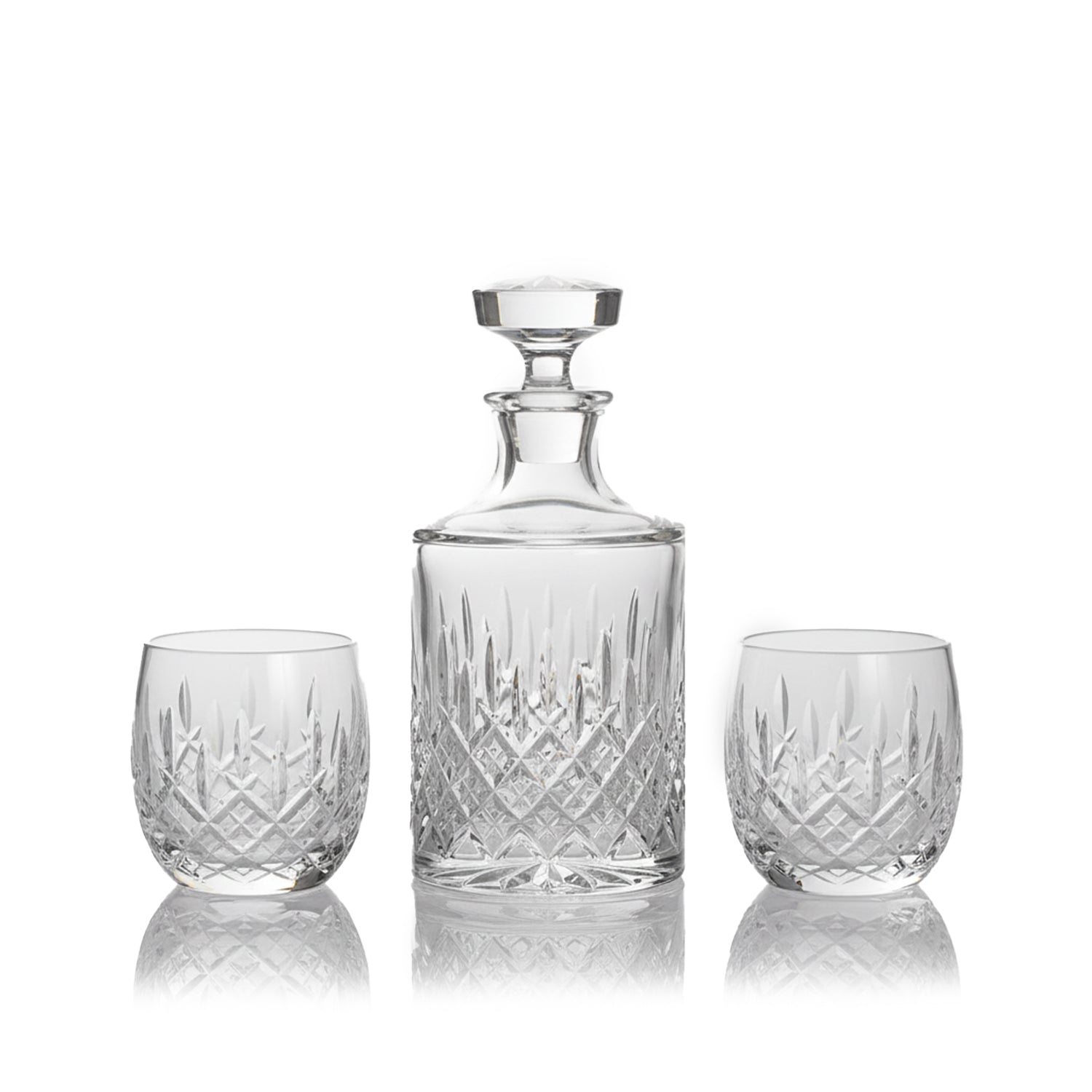 Single Malt Whisky Barrel Decanter and Barrel Crystal Tumbler Sets