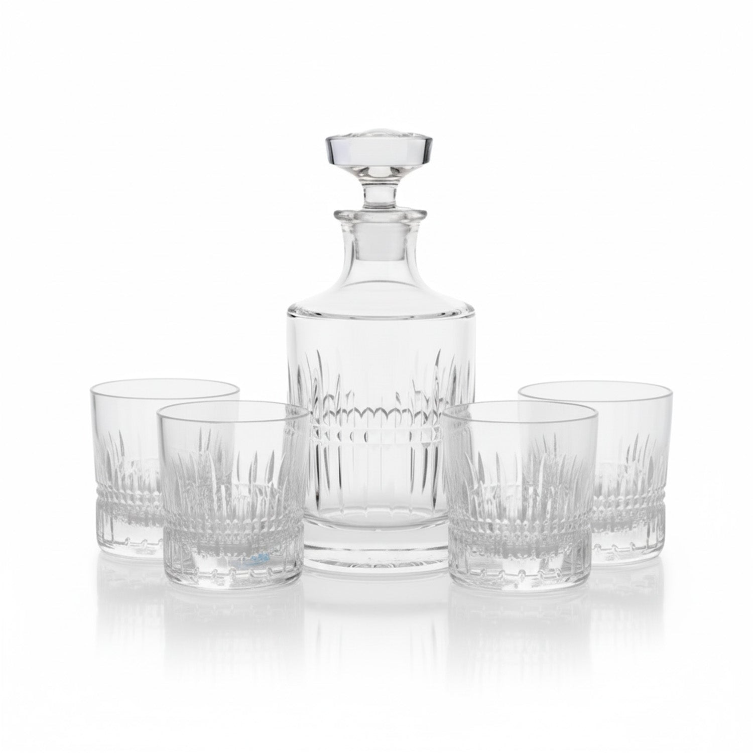 Flat Top Barrel Decanter and Classic Whisky Tumbler Set